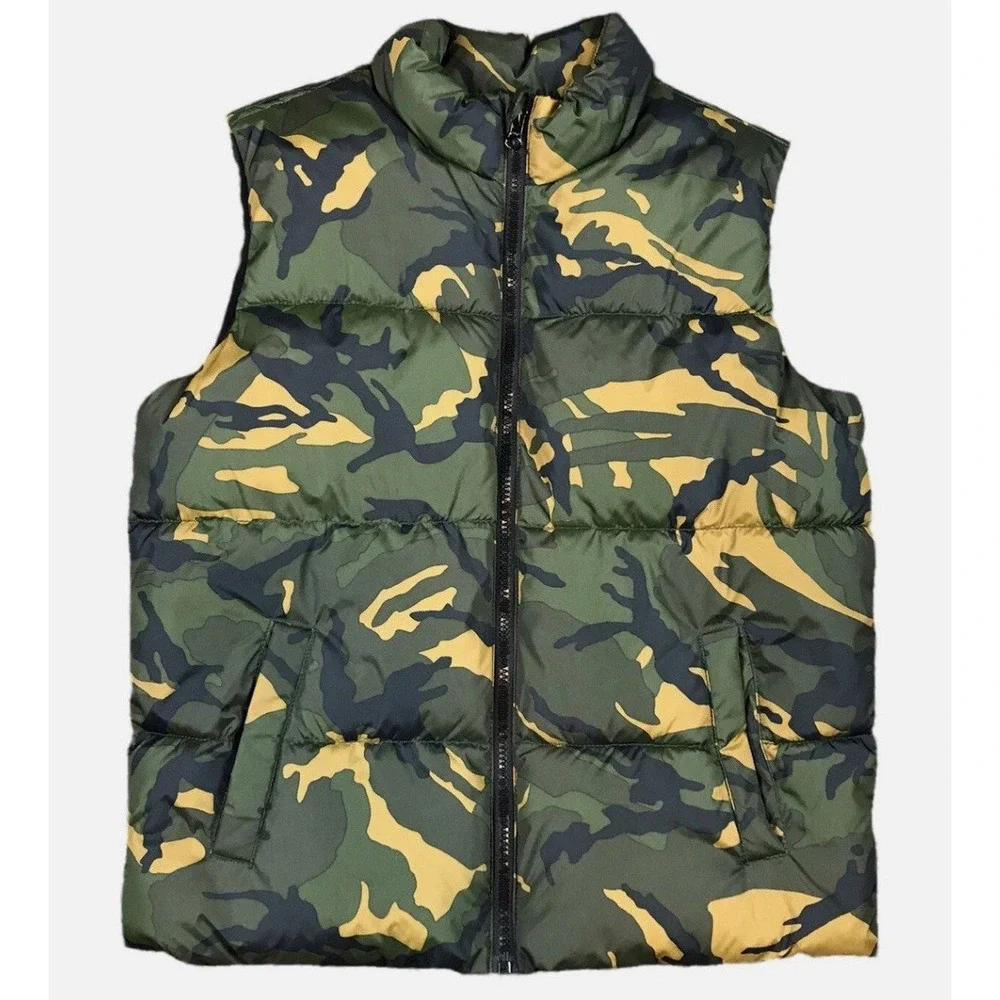 Old Navy Kids Full Zip Outdoor Puffer Jacket Camo Sleeveless Vest Size XS(5)‎